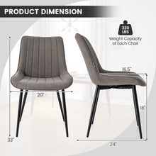 Load image into Gallery viewer, Mid-Century Modern Dining Chairs Set - 2-Piece Set with Cushioned Seats - Suitable for Kitchen and Dining Room
