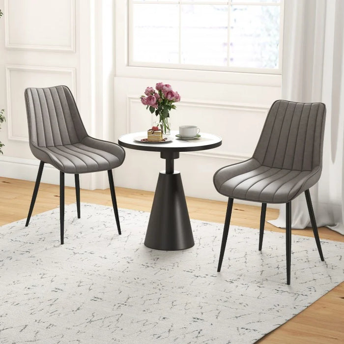 Mid-Century Modern Dining Chairs Set - 2-Piece Set with Cushioned Seats - Suitable for Kitchen and Dining Room