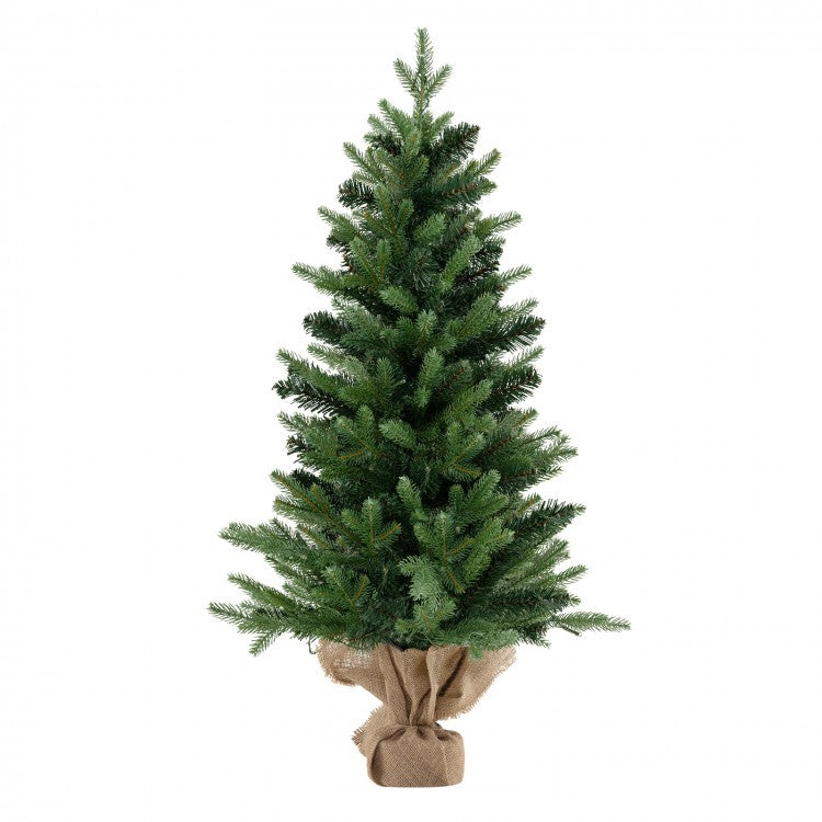 Realistic PVC Christmas Tree with LED String Lights - Battery Operated - Suitable for Home, Apartment, and Store Christmas Decorations