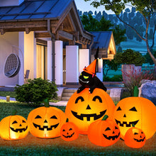 Load image into Gallery viewer, Halloween Inflatable Pumpkin Set 7-Piece with Built-in Blower - Suitable for Halloween Decorations, Parties, and Events
