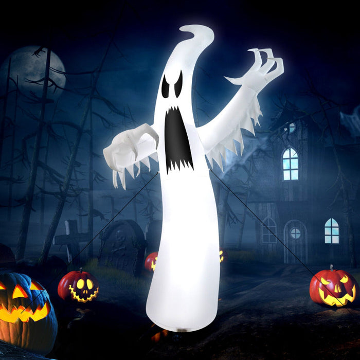 Halloween Inflatable Ghost with Built-in LED Lights and Blower - Suitable for Halloween Decorations