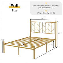 Charger l&#39;image dans la galerie, Modern Minimalist Golden Elegant Metal Bed Frame
