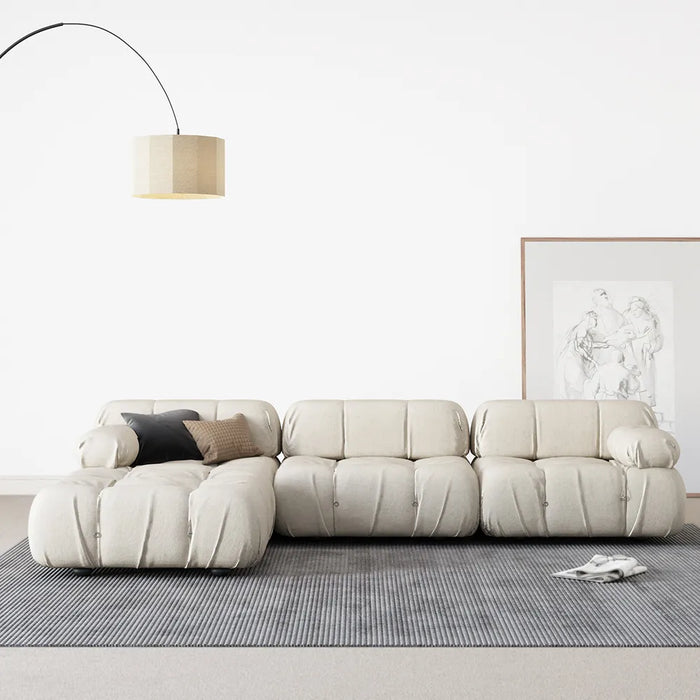 Modern Velvet Sectional Sofa with Convertible Chaise - Suitable for Living Room and Showroom