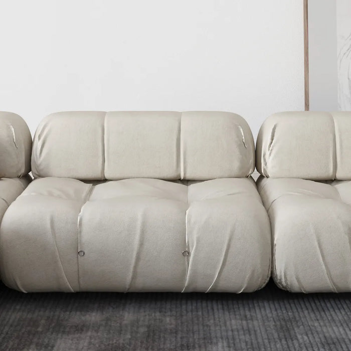 Modern Velvet Sectional Sofa with Convertible Chaise - Suitable for Living Room and Showroom