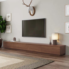 Load image into Gallery viewer, Modern Minimalist TV Stand Entertainment Center with 4 Storage Drawers

