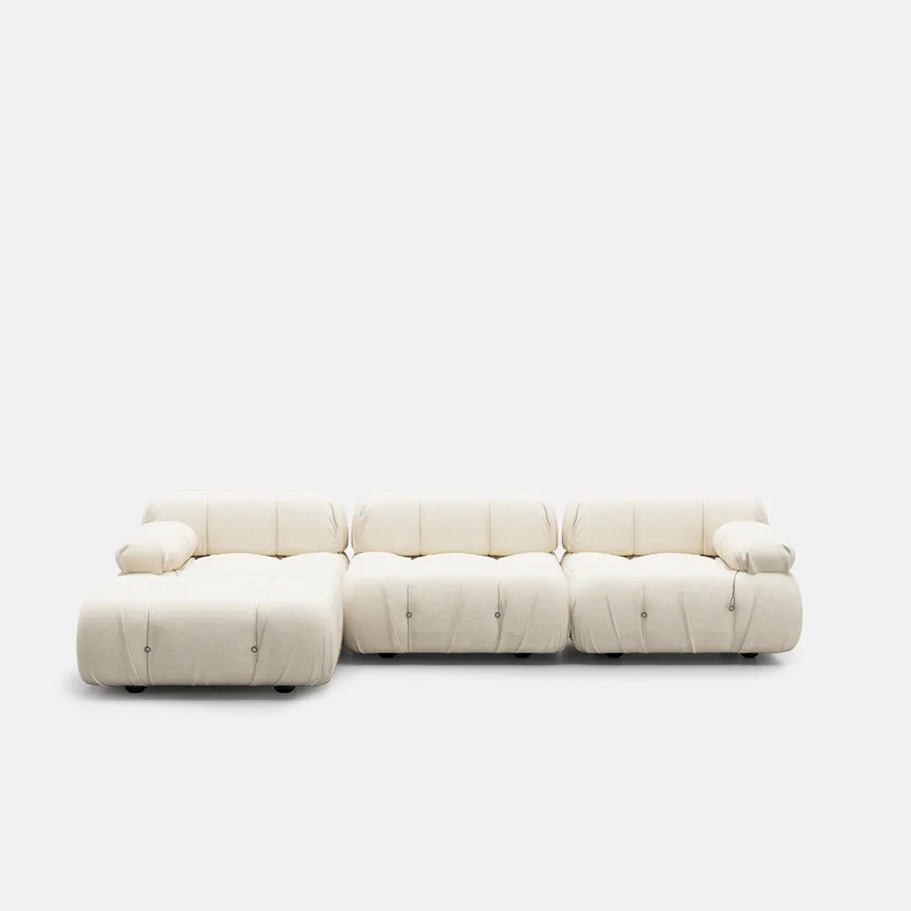 Modern Velvet Sectional Sofa with Convertible Chaise - Suitable for Living Room and Showroom