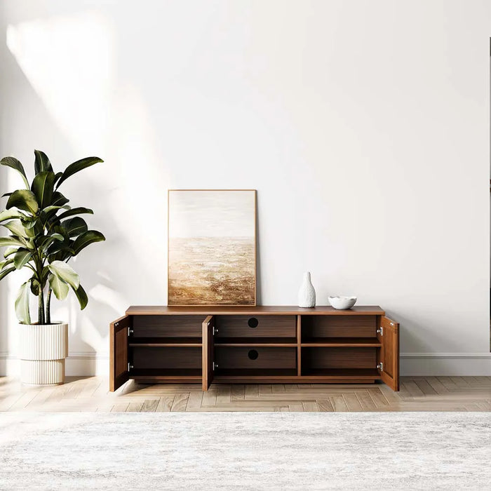 Modern Minimalist Solid Wood TV Stand - Floor Cabinet Entertainment Center Suitable for Living Room
