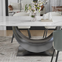 Load image into Gallery viewer, Modern Minimalist Dining Table with Crescent Base - Seats Up to 8 People, Suitable for Restaurant
