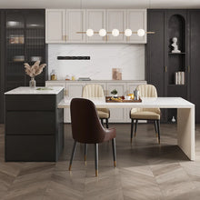 Load image into Gallery viewer, Modern Minimalist Extendable Kitchen Island with Storage Cabinet - Seats Up to 6 People

