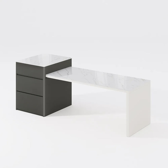 Modern Minimalist Extendable Kitchen Island with Storage Cabinet - Seats Up to 6 People