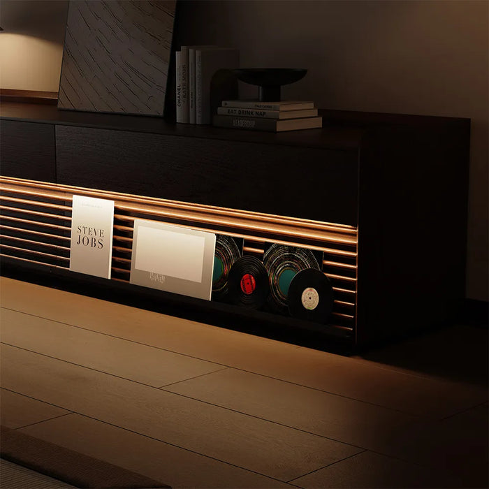 Modern Minimalist TV Stand with Upper and Lower Drawers