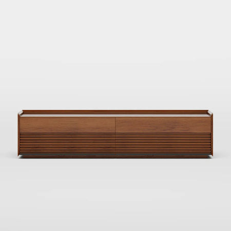 Modern Minimalist TV Stand with Upper and Lower Drawers