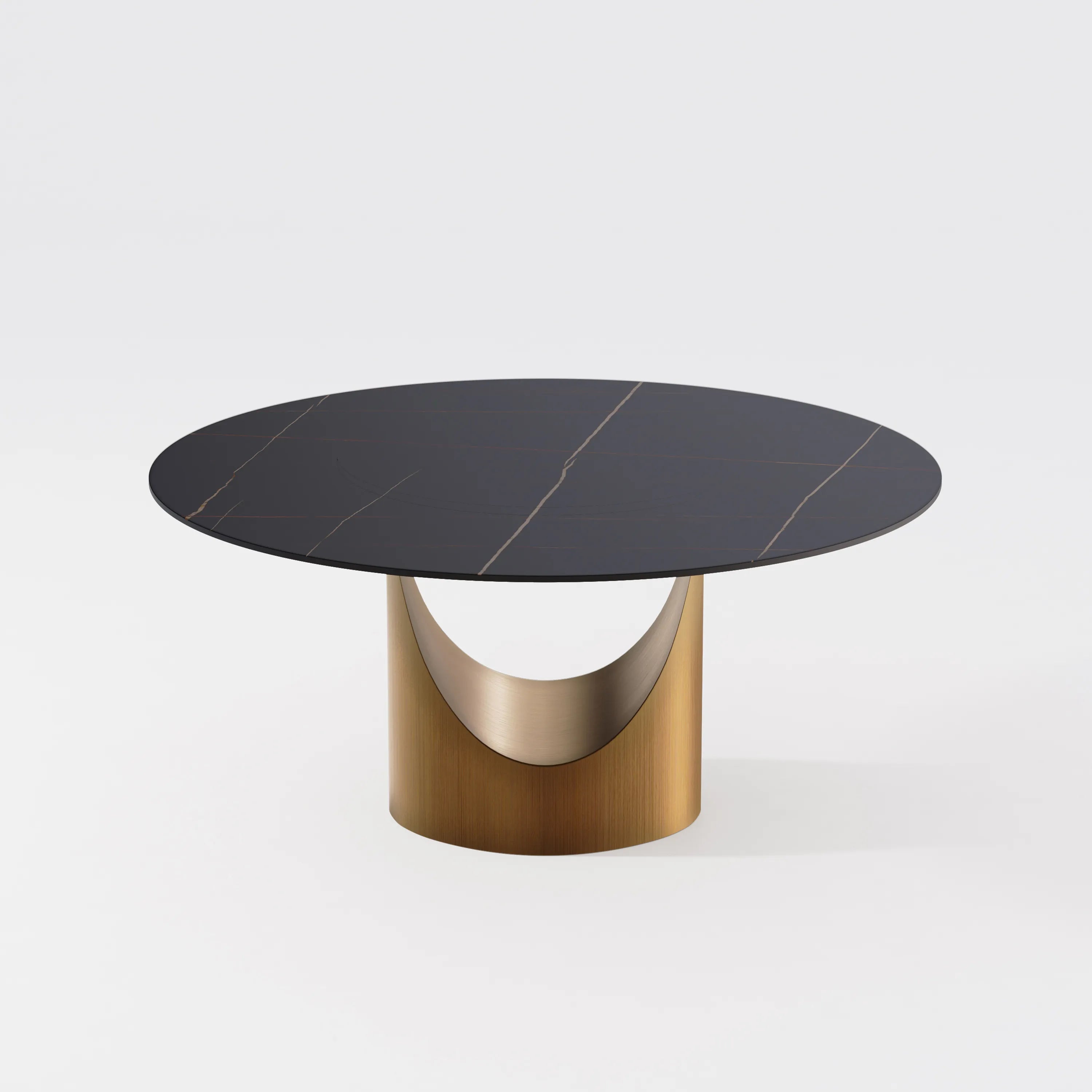 Modern Minimalist Round Dining Table with U-Shaped Base - Seats Up to 6 People, Suitable for Restaurant and Hotel