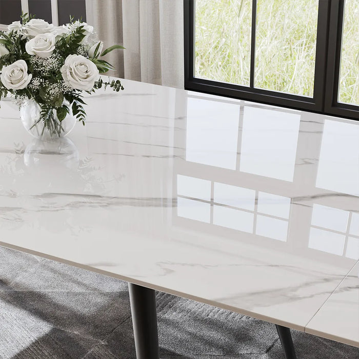 Modern Minimalist Extendable Dining Table - Seats Up to 10 People, Suitable for Restaurant