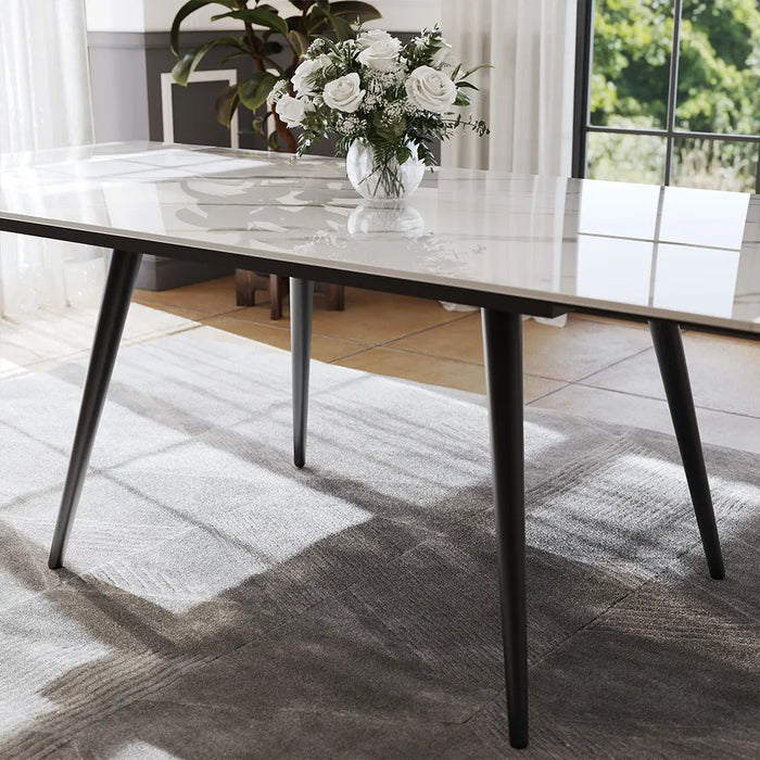 Modern Minimalist Extendable Dining Table - Seats Up to 10 People, Suitable for Restaurant
