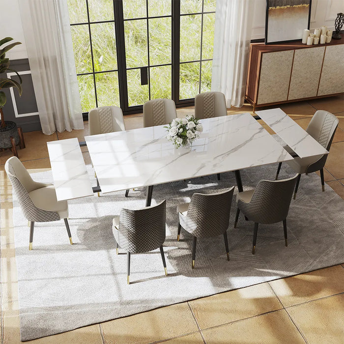 Modern Minimalist Extendable Dining Table - Seats Up to 10 People, Suitable for Restaurant