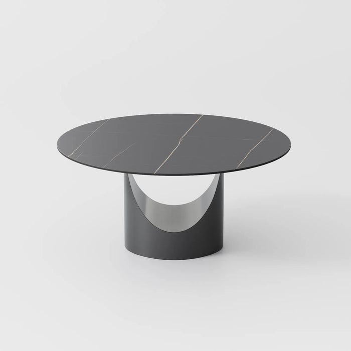 Modern Minimalist Round Dining Table with U-Shaped Base - Seats Up to 6 People, Suitable for Restaurant and Hotel
