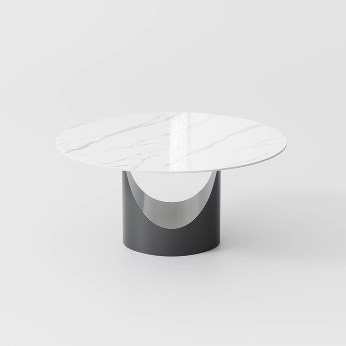 Modern Minimalist Round Dining Table with U-Shaped Base - Seats Up to 6 People, Suitable for Restaurant and Hotel