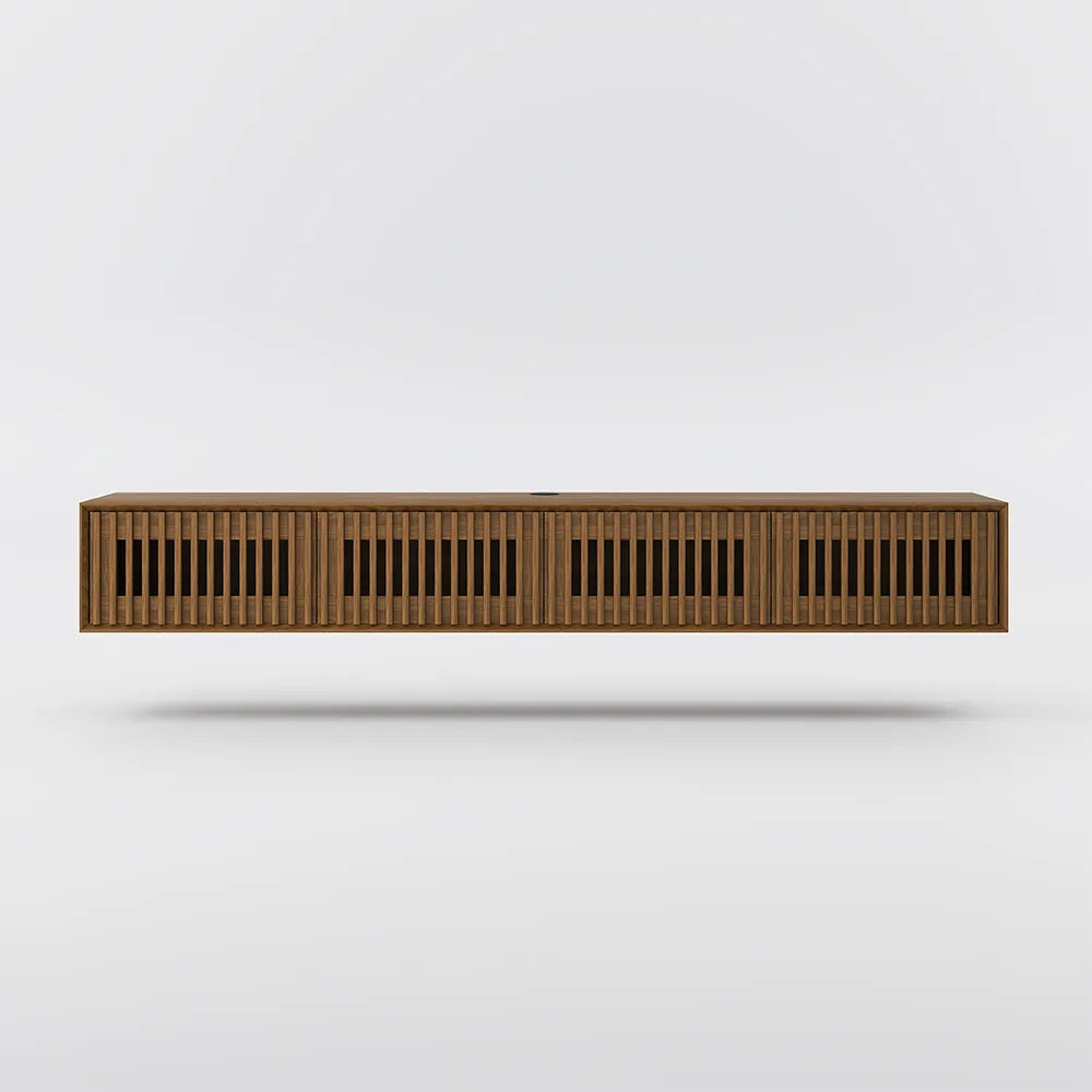 Modern Minimalist Floating TV Stand with 4 Storage Cabinets - Suitable for Living Room