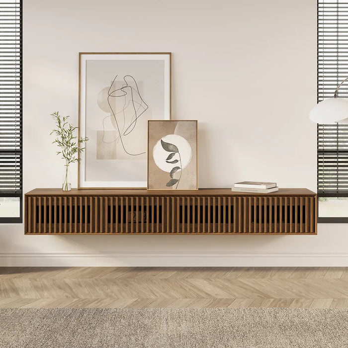 Modern Minimalist Floating TV Stand with 4 Storage Cabinets - Suitable for Living Room