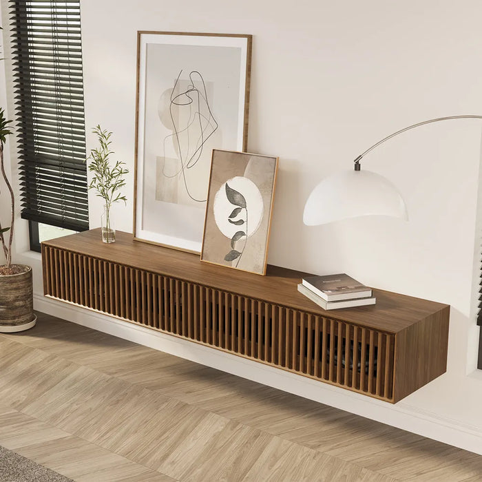Modern Minimalist Floating TV Stand with 4 Storage Cabinets - Suitable for Living Room