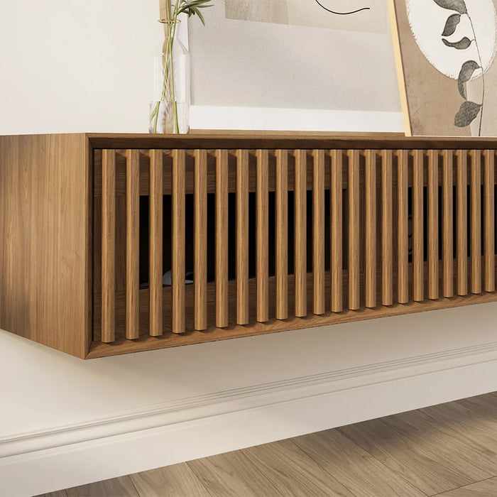 Modern Minimalist Floating TV Stand with 4 Storage Cabinets - Suitable for Living Room
