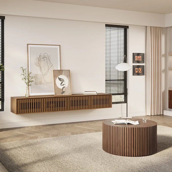 Modern Minimalist Floating TV Stand with 4 Storage Cabinets - Suitable for Living Room