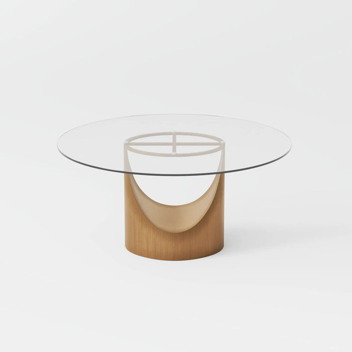 Modern Minimalist Round Dining Table with U-Shaped Base - Seats Up to 6 People, Suitable for Restaurant and Hotel