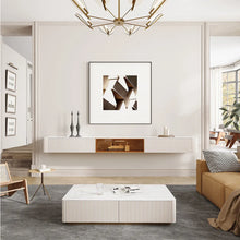 Load image into Gallery viewer, Modern Minimalist Floating TV Stand Entertainment Center with 2 Drawers and Glass Doors - Suitable for Living Room
