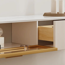 Load image into Gallery viewer, Modern Minimalist Floating TV Stand Entertainment Center with 2 Drawers and Glass Doors - Suitable for Living Room
