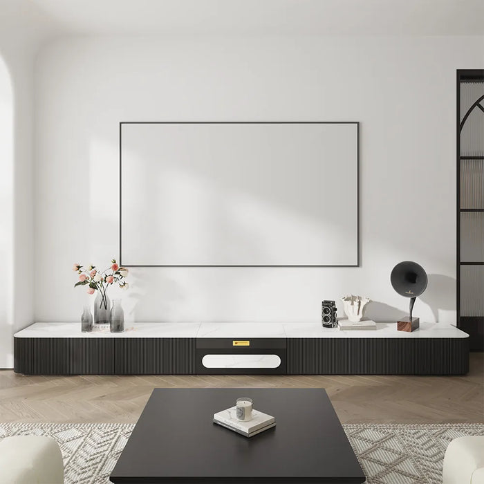 Modern Minimalist All-in-One Projector Stand TV Stand with Pull-Out Extendable Shelf - Suitable for Home Theater