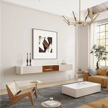 Load image into Gallery viewer, Modern Minimalist Floating TV Stand Entertainment Center with 2 Drawers and Glass Doors - Suitable for Living Room
