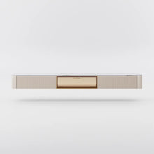 Load image into Gallery viewer, Modern Minimalist Floating TV Stand Entertainment Center with 2 Drawers and Glass Doors - Suitable for Living Room
