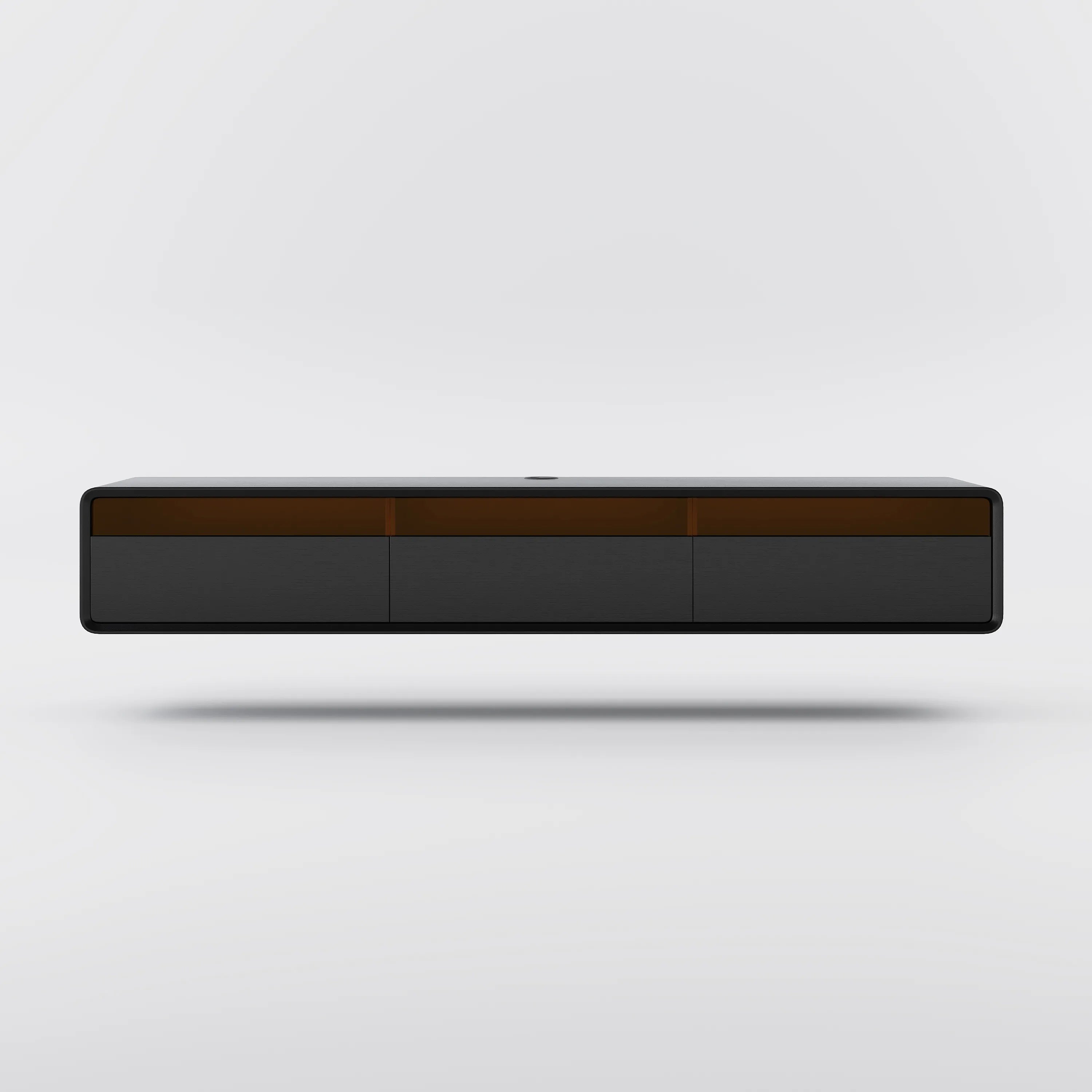 Modern Minimalist Black Floating TV Stand Entertainment Center with Three Drawers - Suitable for Living Room