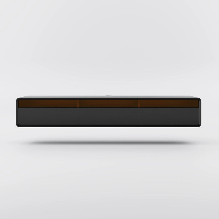 Modern Minimalist Black Floating TV Stand Entertainment Center with Three Drawers - Suitable for Living Room