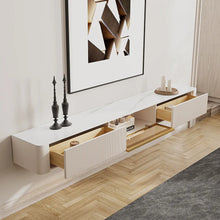 Load image into Gallery viewer, Modern Minimalist Floating TV Stand Entertainment Center with 2 Drawers and Glass Doors - Suitable for Living Room
