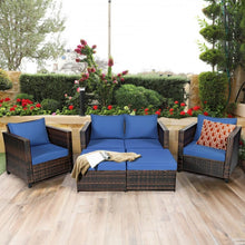 Load image into Gallery viewer, Costway Huge Sectional Couch 5-Piece Set with Removable Cushions - Suitable for Backyard and Pool

