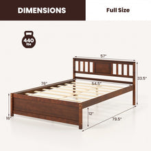 Load image into Gallery viewer, Costway Furniture:Rustic Vintage Wooden Bed with Headboard
