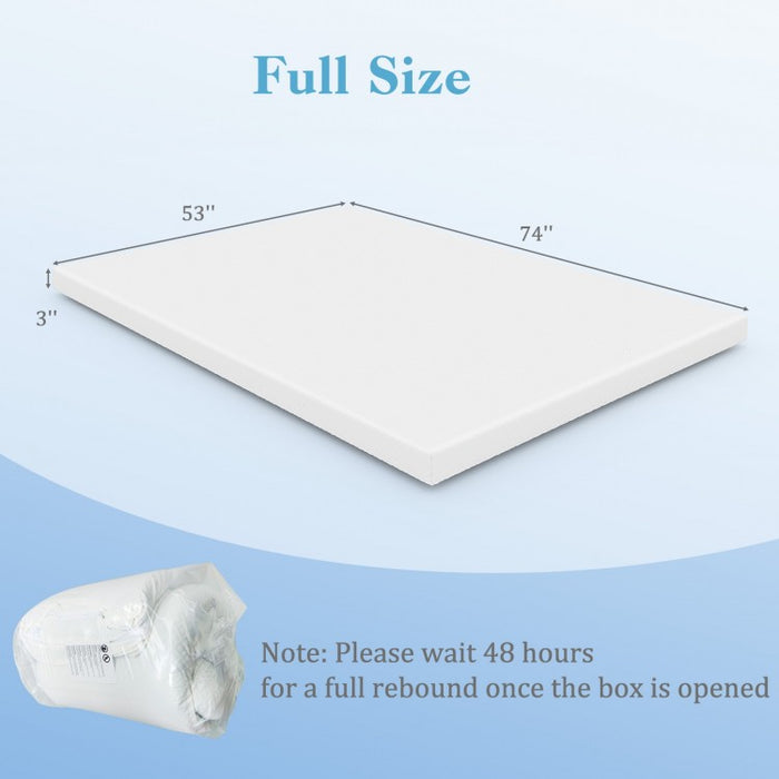 White Cooling Gel Memory Foam Mattress Topper