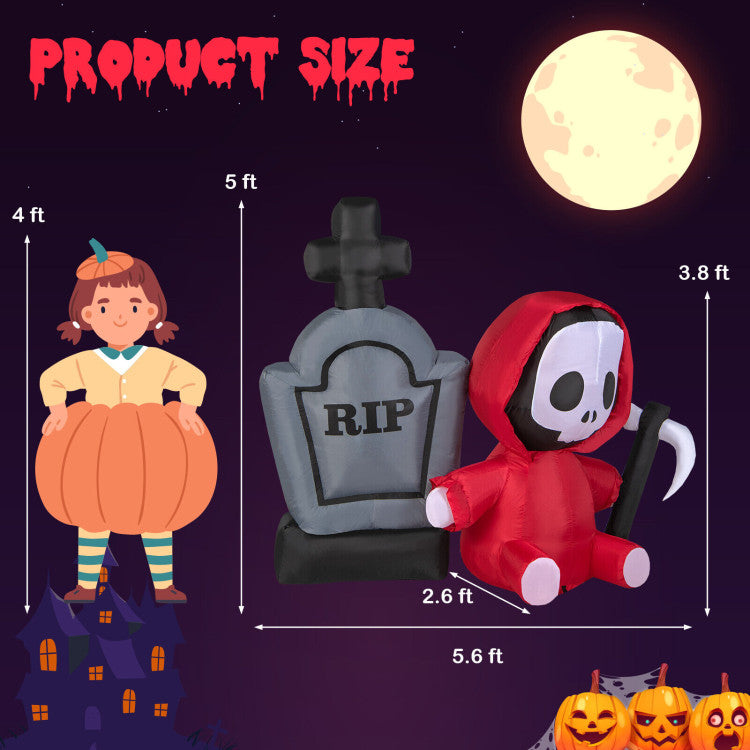 Halloween Inflatable Ghost Tombstone - Suitable for Halloween Party Decorations