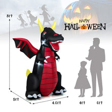 Load image into Gallery viewer, Halloween Inflatable Fire Dragon with LED Lights - Suitable for Halloween Decorations and Scary Parties
