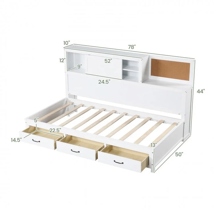 Costway Furniture:White Loveseat Sofa Bed with Storage Drawers