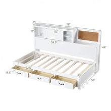 Load image into Gallery viewer, Costway Furniture:White Loveseat Sofa Bed with Storage Drawers
