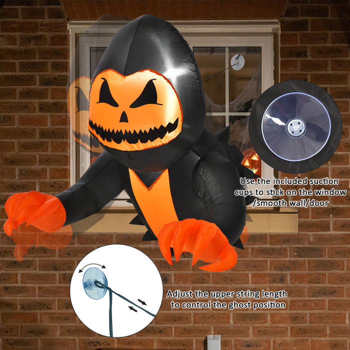 Halloween Inflatable Hanging Pumpkin Head Ghost - Suitable for Haunted Houses, Parties, and Halloween Decorations