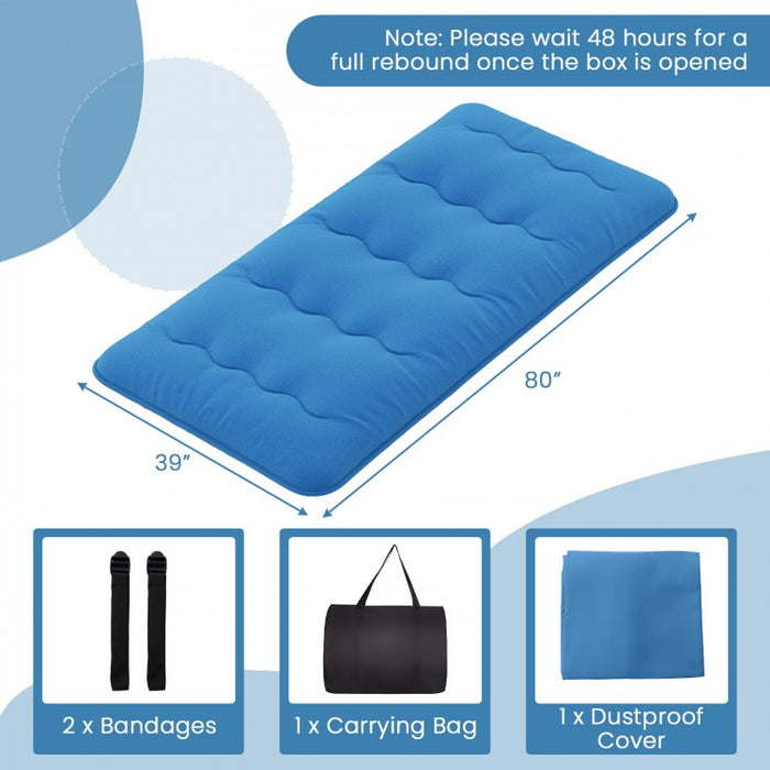 Blue Portable Foldable Futon Mattress