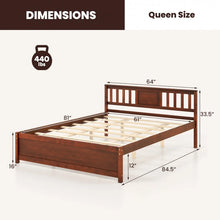 Load image into Gallery viewer, Costway Furniture:Rustic Vintage Wooden Bed with Headboard
