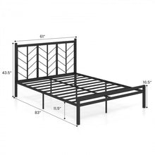 Charger l&#39;image dans la galerie, Black Minimalist Metal Bed with Tree Branch Headboard Design
