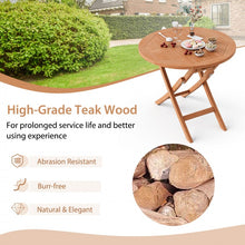 Load image into Gallery viewer, Costway Outdoor Wood Round Dining Table Folding Coffee Table - Suitable for Patio, Backyard, Garden, and Pool
