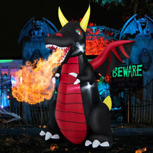 Load image into Gallery viewer, Halloween Inflatable Fire Dragon with LED Lights - Suitable for Halloween Decorations and Scary Parties
