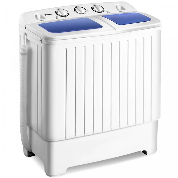 20 lb Capacity White Compact Dual-Tub Washing Machine for Home Use